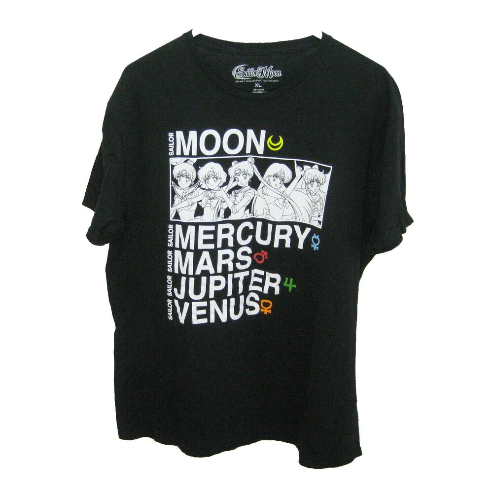 SAILOR MOON Men's (Size XL) Black Short Sleeve Graphic T-Shirt Anime Manga Top